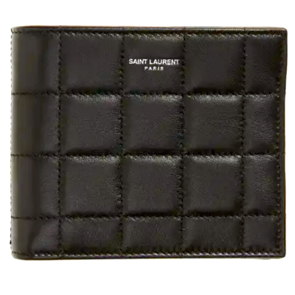 Saint Laurent Logo Stamp Quilted Bifold Wallet